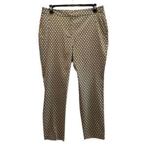 Chico’s Jacquard Ankle Pants Diamond Mosaic Career Black Gold Shimmer 2 /‎ 12